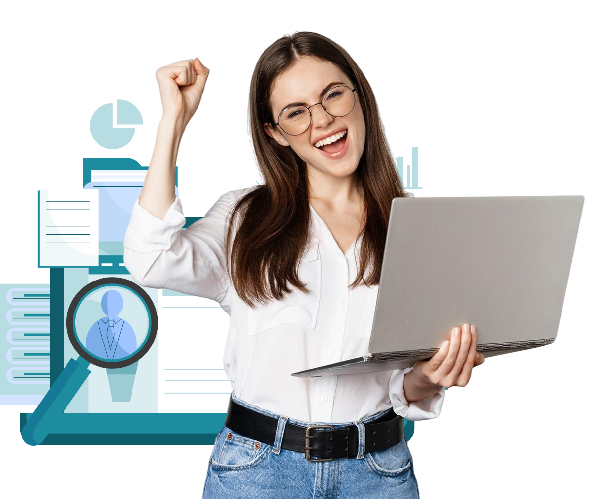 Estudiante con laptop