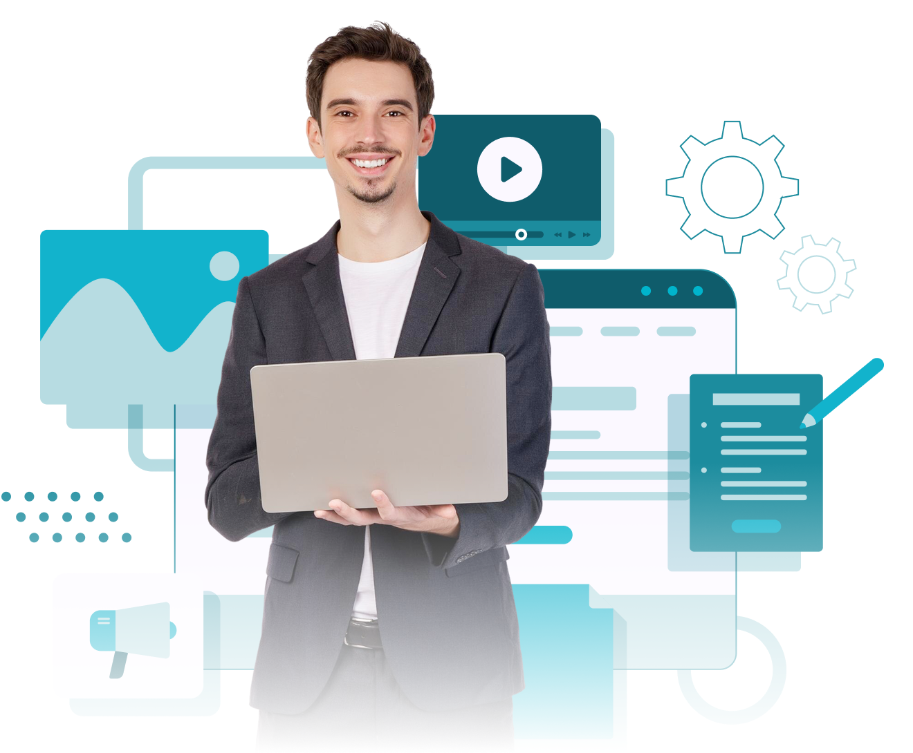 Estudiante con laptop