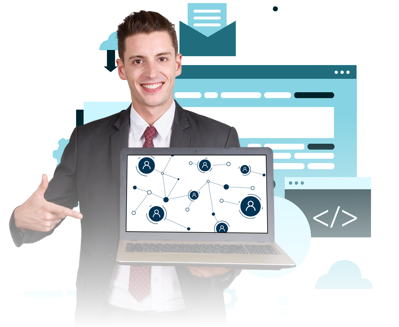 Estudiante con laptop