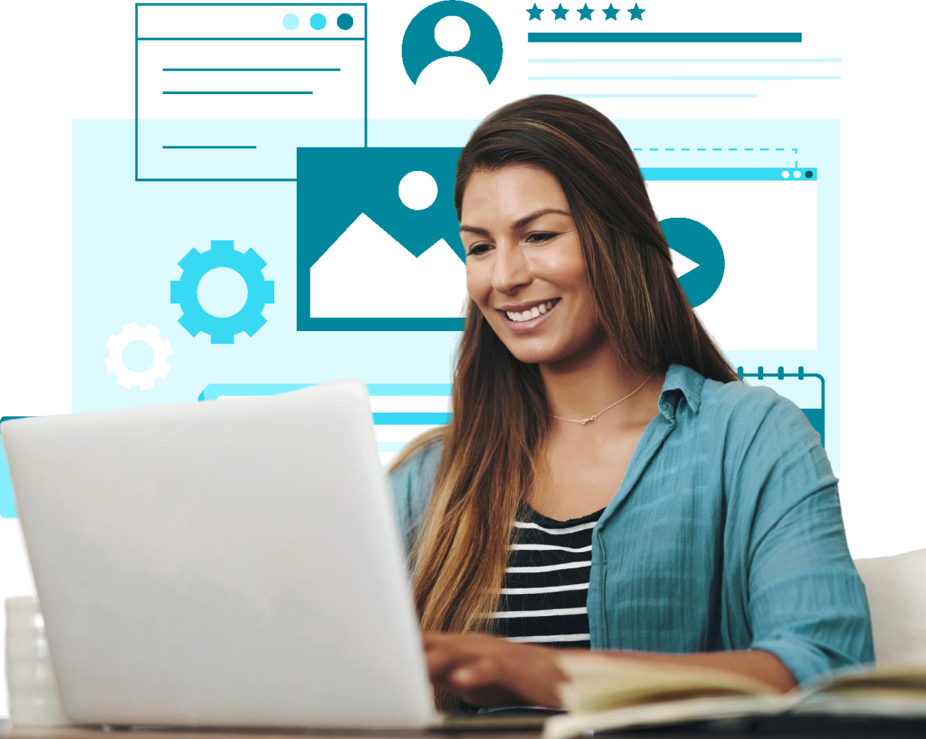 Estudiante con laptop