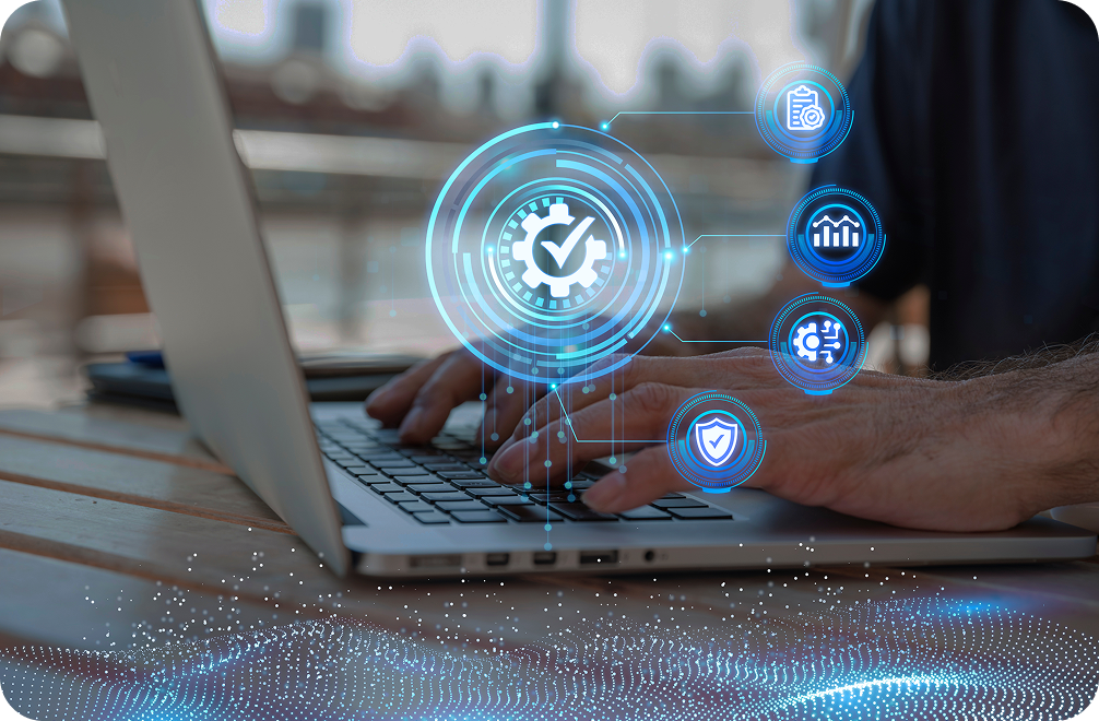 Estudiante con laptop