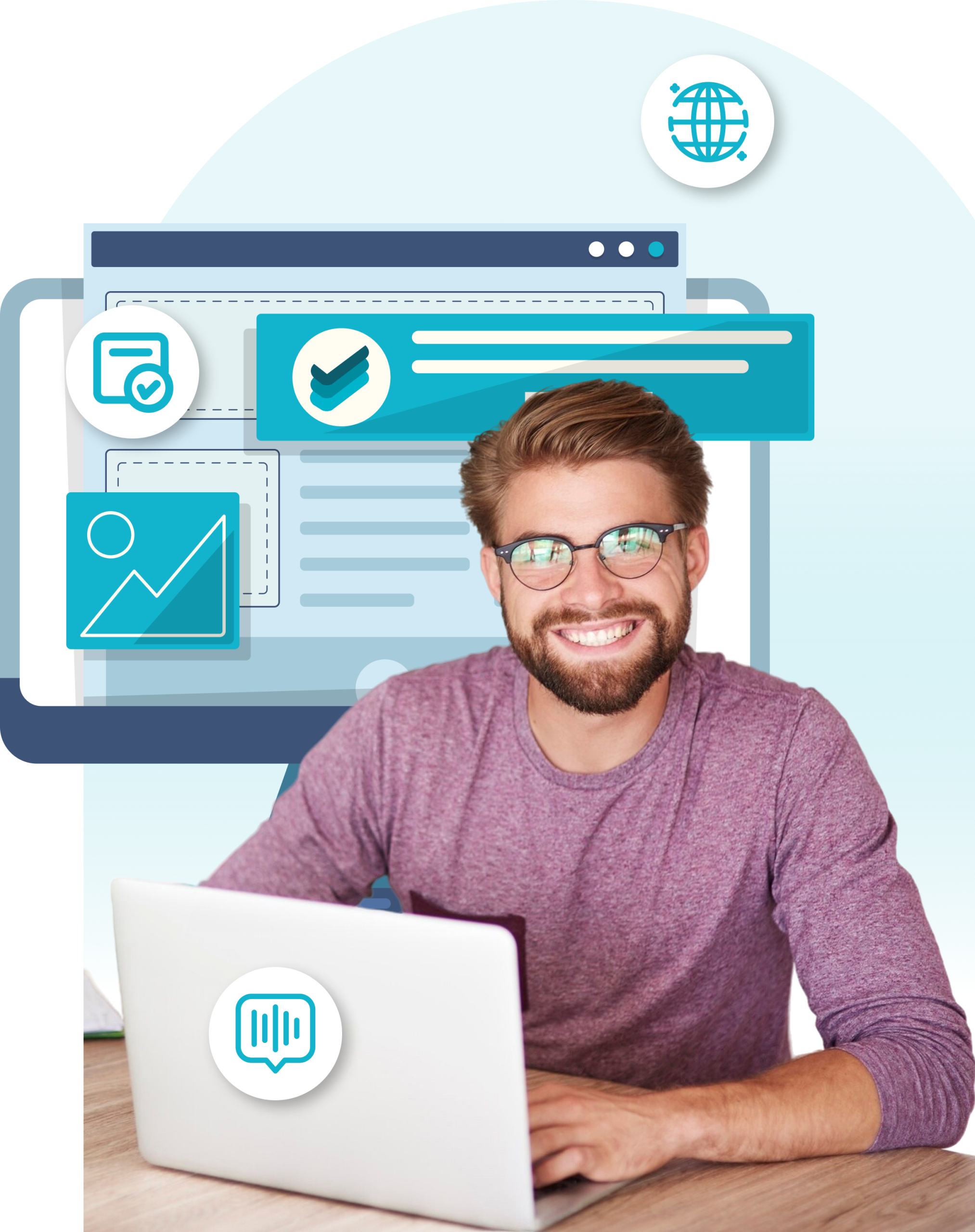 Estudiante con laptop