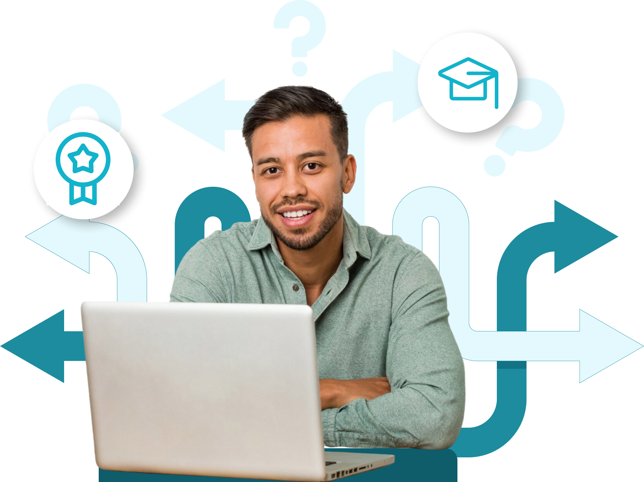 Estudiante con laptop